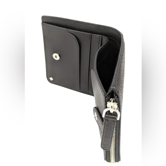 •EUC Kate Spade New York Jackson Small L-Zip Bifold Wallet Black Pebble Leather - Picture 3 of 7